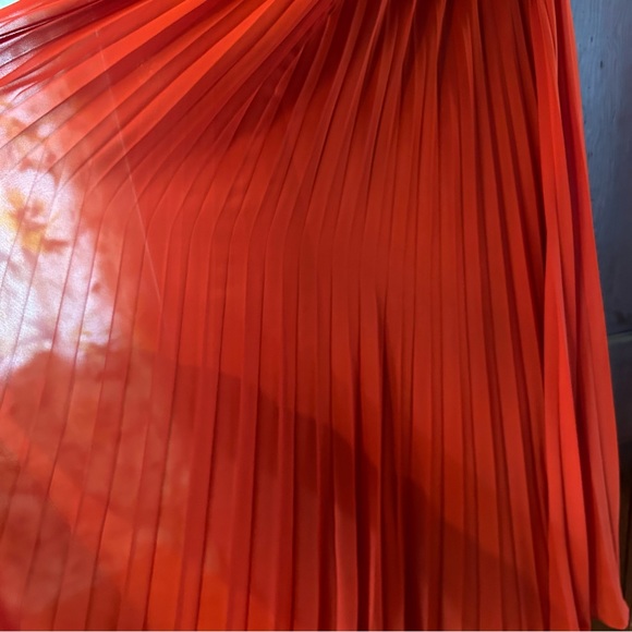 AZAZIE Devyn A-Line Corset Chiffon Ankle Length Dress Rust Size 12 - Picture 5 of 13